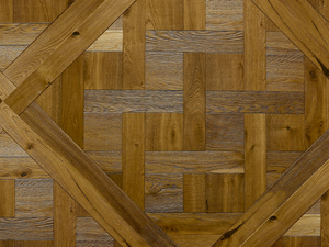 DALLES DE VERSAILLES CHÊNE SEMI-MASSIF BROWN FUMÉ - Brushed oak parquet _ CarréSol Éditions